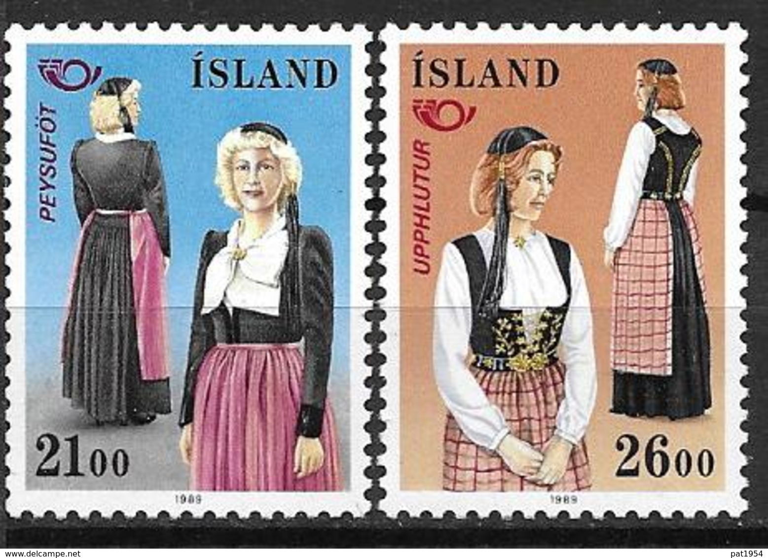 Islande 1989 N° 652/653 Neufs Norden Costumes Traditionnels - Neufs