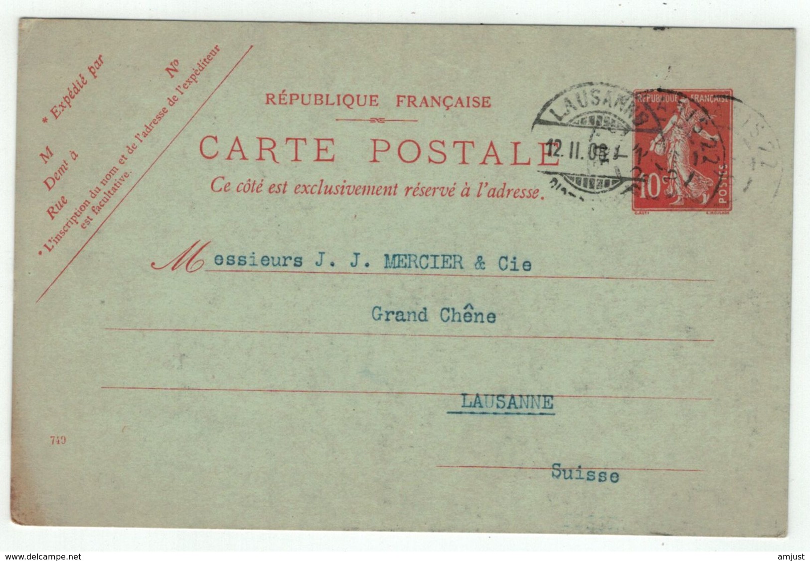 France // Entier Postaux // Entier Postal, Carte Type Semeuse - Cartes Postales Types Et TSC (avant 1995)