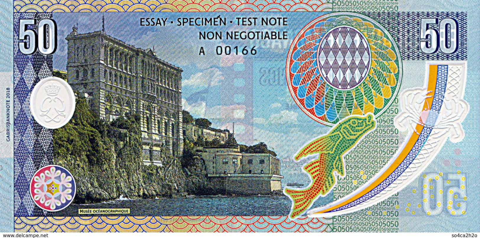 Monaco Spécimen 50 Francs 2018 Polymer  Emission Privée Limitée UNC - Monaco