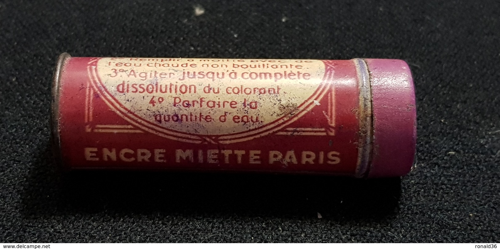 Bureau écriture Pour Plume ENCRE MIETTE PARIS Granulee Classique Violette Fixe Dose Pour 1 L / Tube Tole Avec PRODUIT - Autres & Non Classés