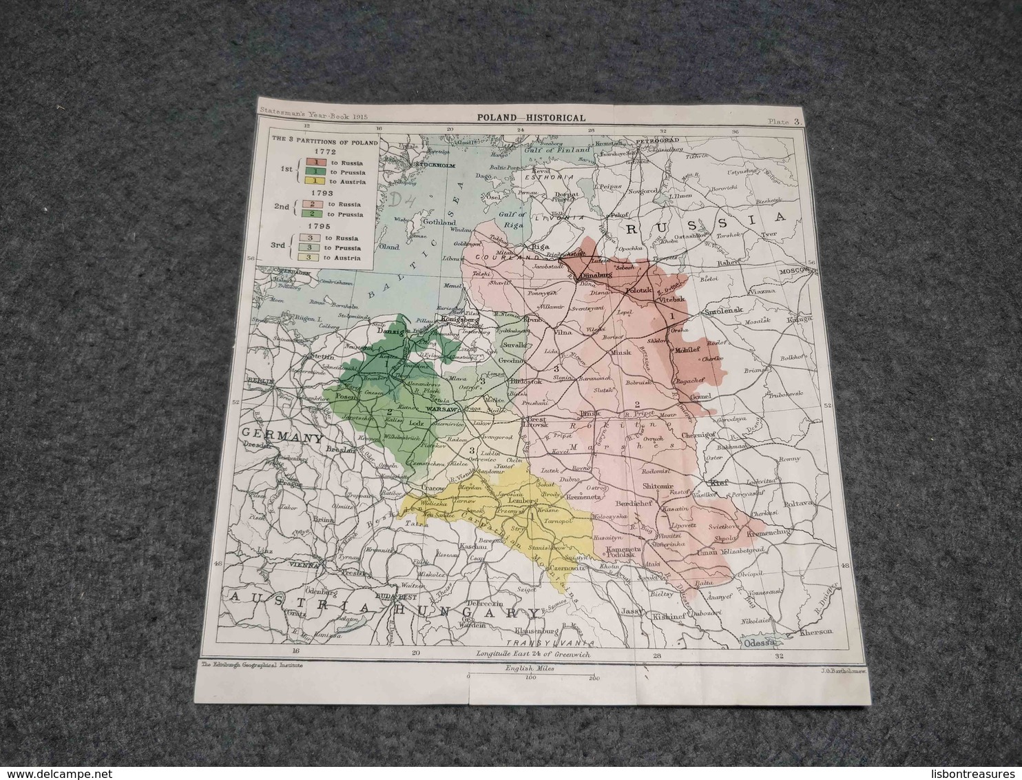 ANTIQUE EUROPE POLAND - HISTORICAL MAP WWI 1915 - Autres & Non Classés