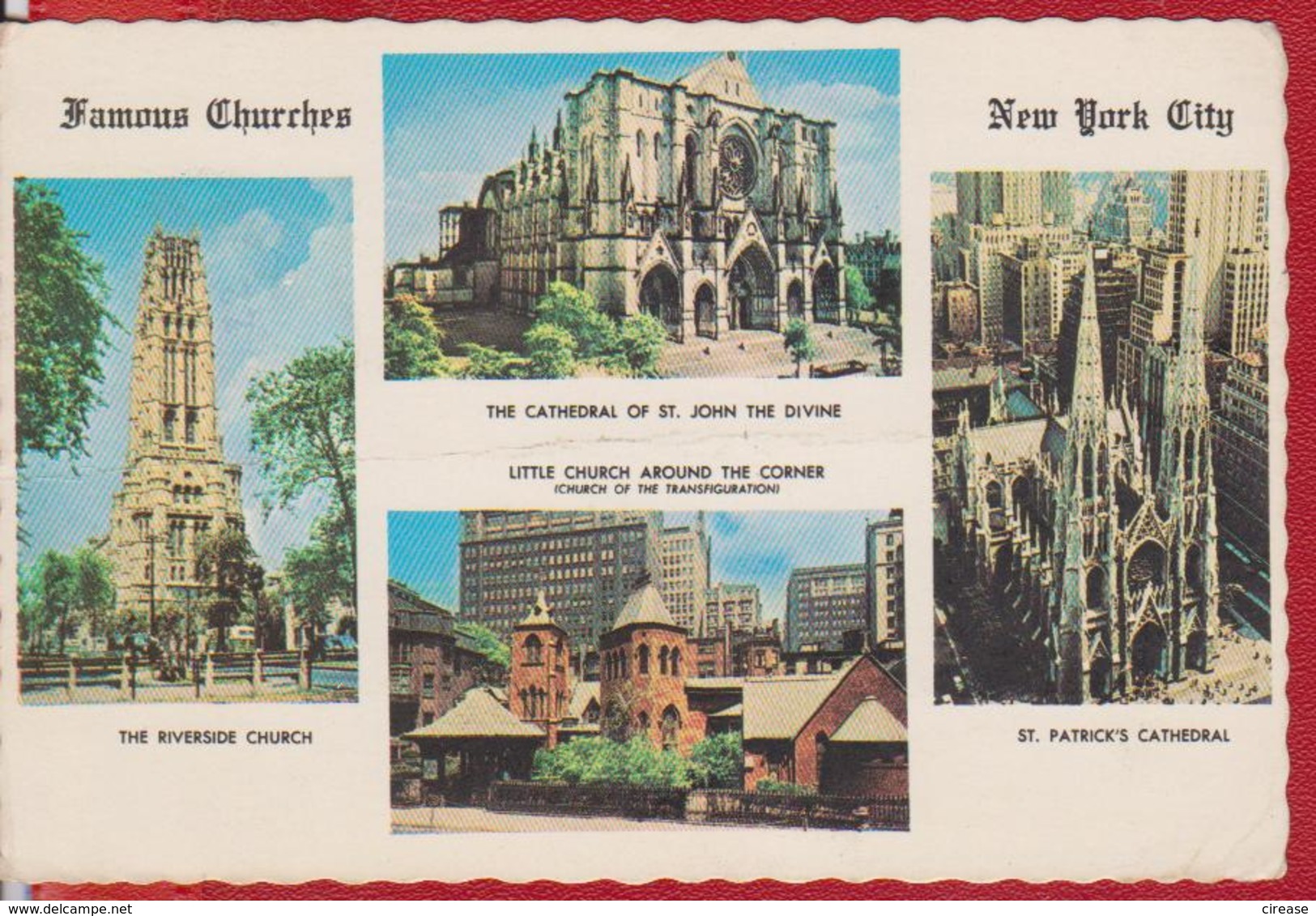 FAMOUS CHURCHES OF NEW YORK CITY UNITED STATES POSTCARD USED - Églises