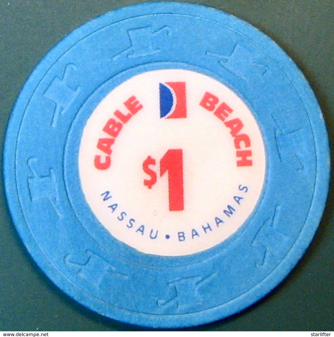 $1 Casino Chip. Cable Beach, Nassau, Bahamas. M62. - Casino