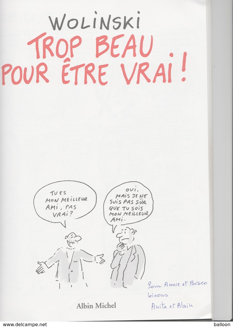 Wolinski - BD - Trop Beau Pour être Vrai - Wolinski