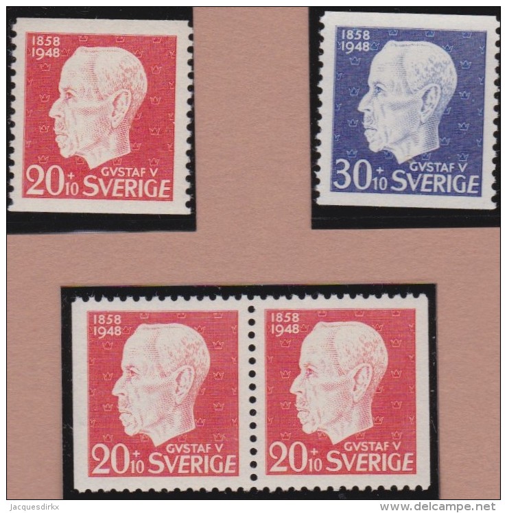 Sweden    .      Facit   .     382/384   +   BB   ( 2 Scans )     .       **   .    MNH    .   /   .  Postfris - Ongebruikt