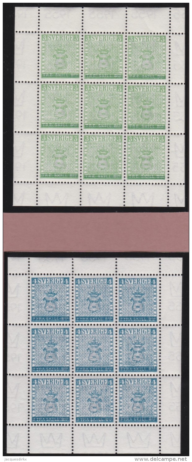 Sweden    .      Facit   .    471/475   Sheets   ( 2 Scans )   .       **   .    MNH    .   /   .  Postfris - Ongebruikt