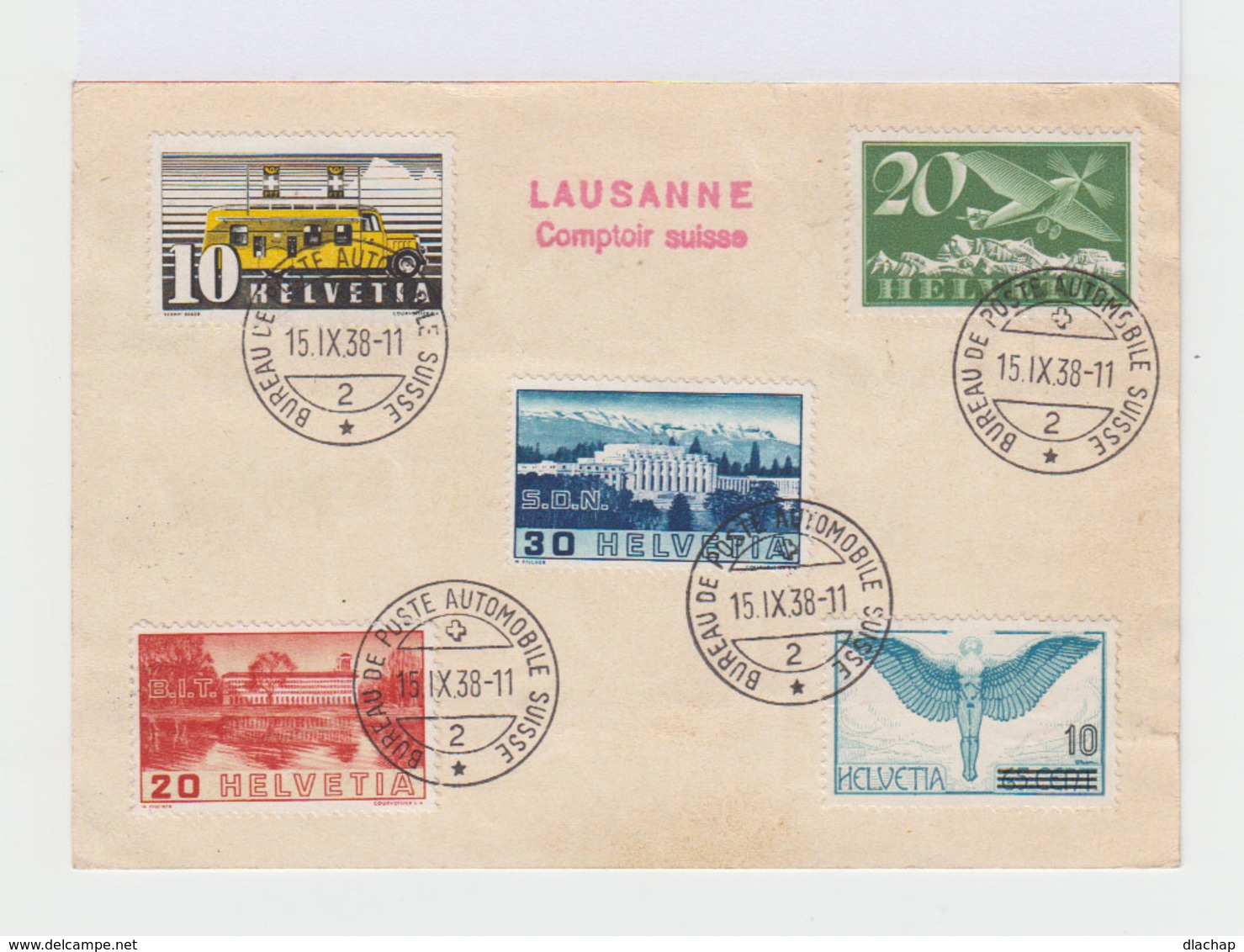 Carte Postale Entier Postal Par Avion. Oblitération Bureau De Automobile Suisse. (639) - Entiers Postaux