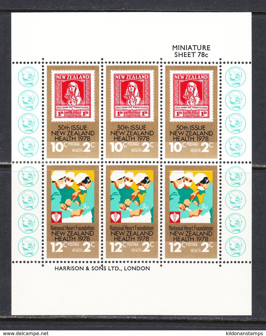 New Zealand 1978 Health, Mint No Hinge, Minisheet, Sc# B102a, SG - Blokken & Velletjes