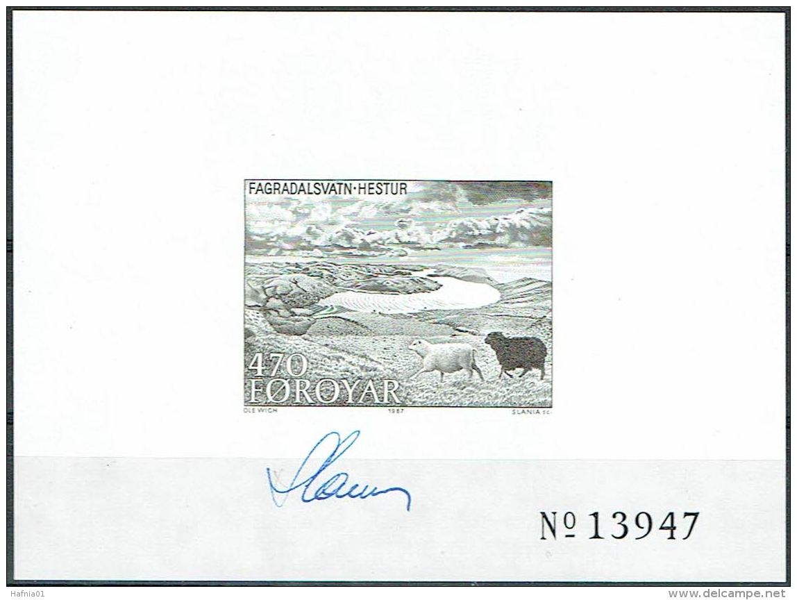 Czeslaw Slania.Faroe Islands 1987. Michel 157, BLACKPRINT,  MNH.  Signed. - Féroé (Iles)