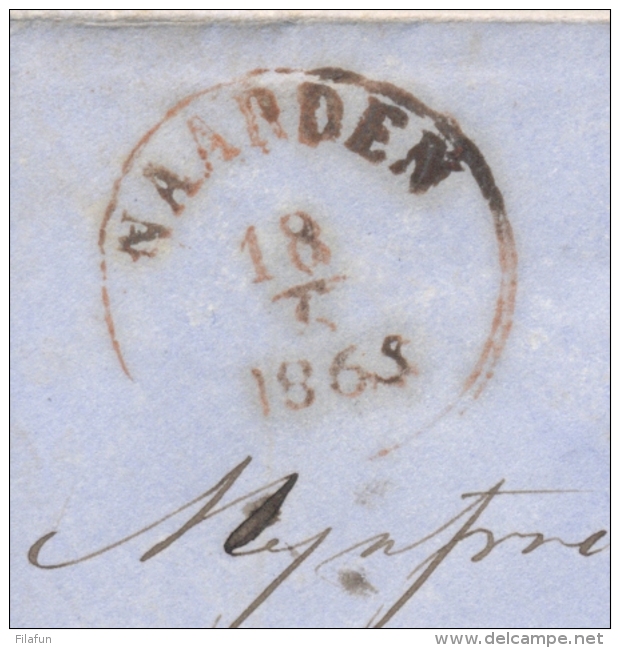 Nederland - 1865 (?) - Ongefrankeerde Envelop Van BAARN-EEMNES Via NAARDEN Naar Muiden - ...-1852 Voorlopers