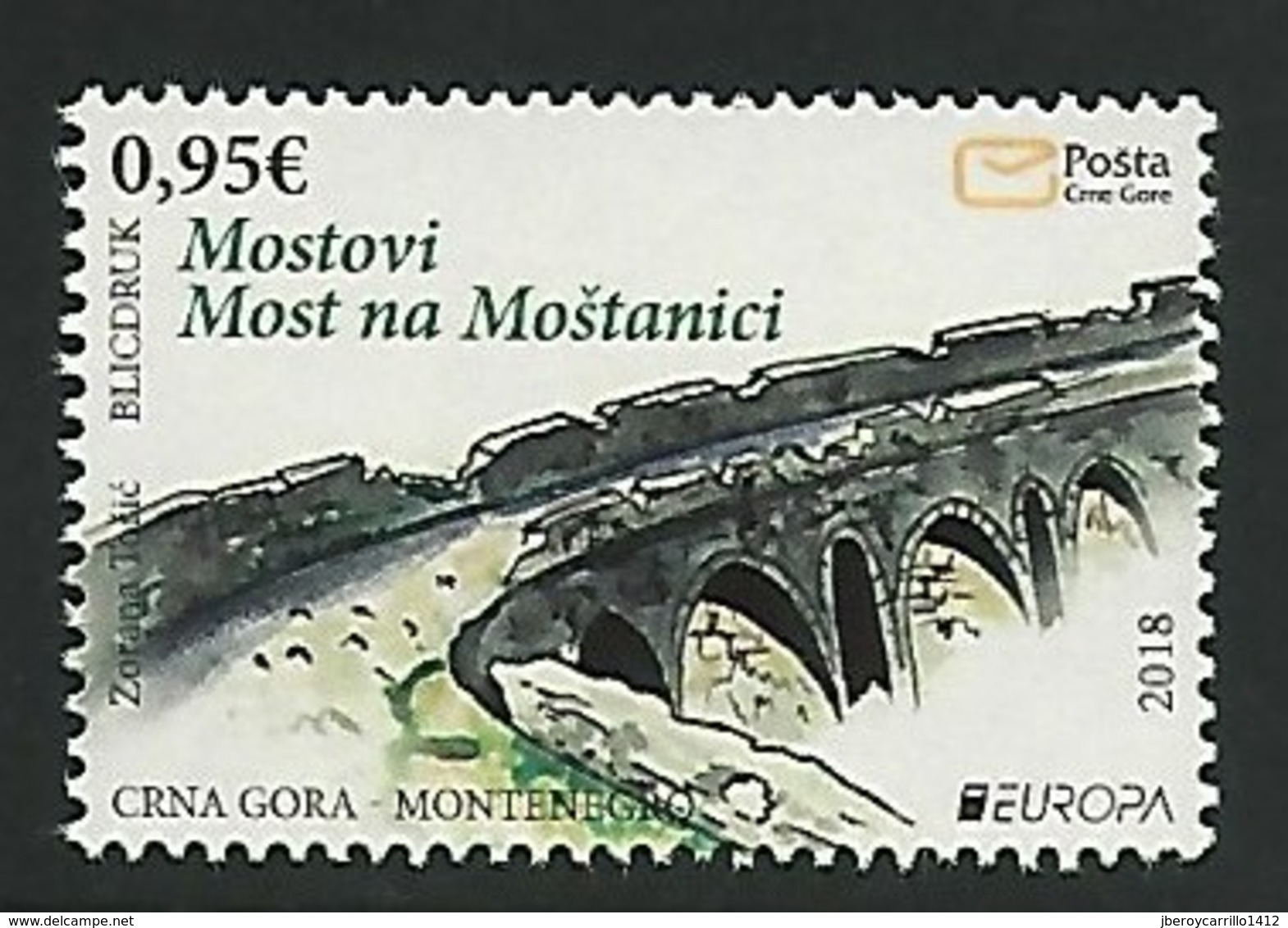 MONTENEGRO/  CRNA  GORA -EUROPA 2018 - "PUENTES.- BRIDGES - BRÜCKEN - PONTS" -  SET - 2018