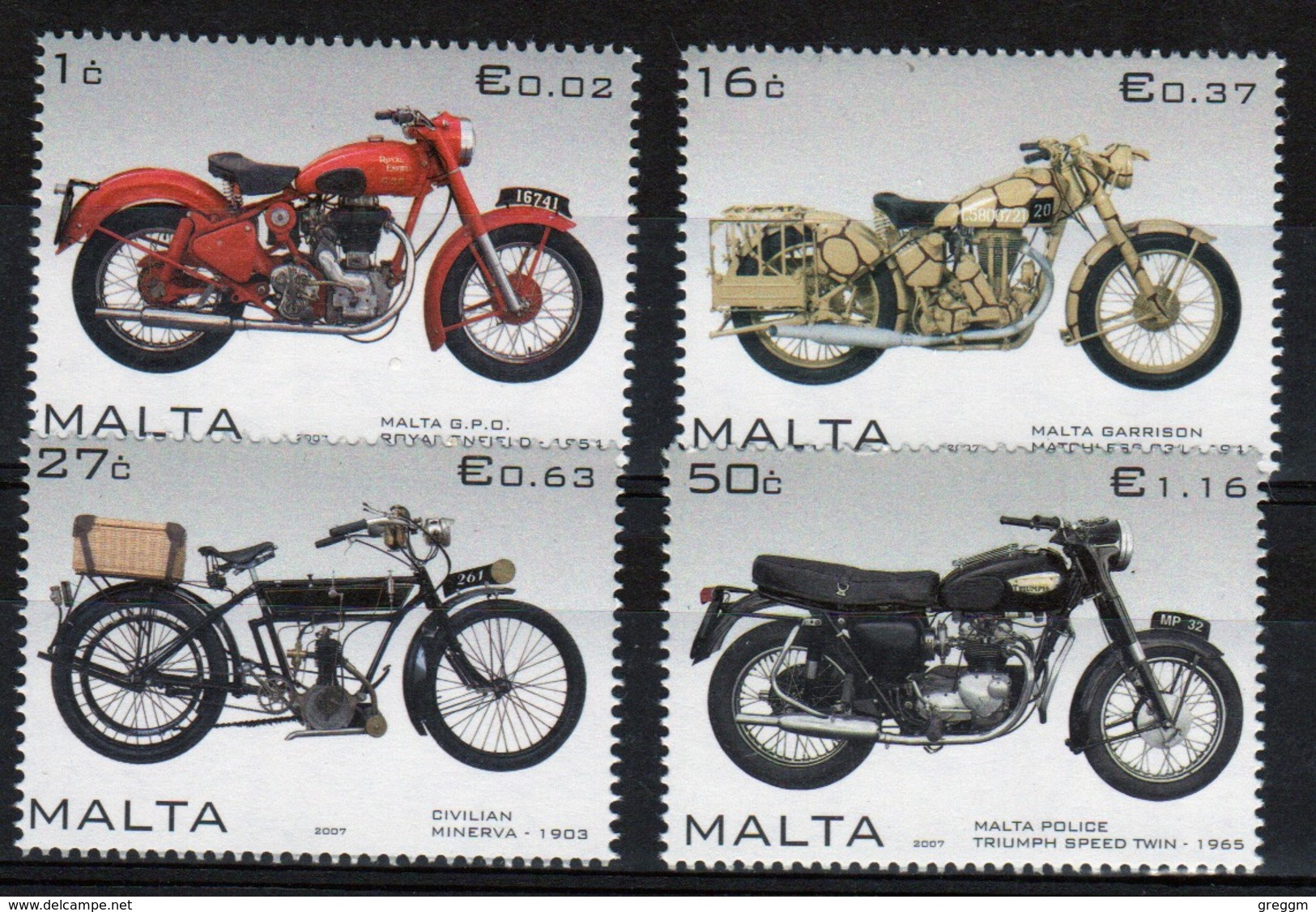 Malta Set Of Stamps From 2007 To Celebrate Motorcycles. - Malta