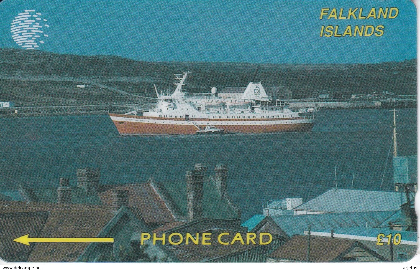 TARJETA DE FALKLAND ISLANDS DE UN BARCO  2CWFB  (SHIP-BARCO) - Falkland