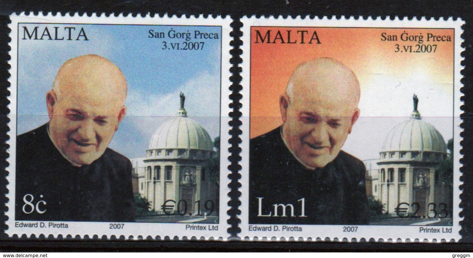 Malta 2007 Set Of Stamps To Celebrate The Canonization Of Dun Gorg Preca. - Malta