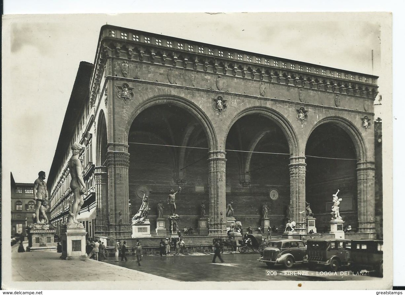 Italia Firenze Loggia Del Lanzi Rp Unused Animated Real Photo - Firenze