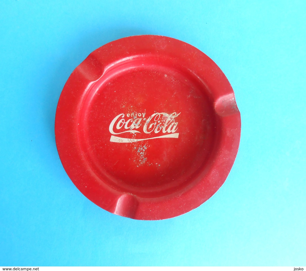 COCA-COLA ... Vintage Tin Ashtray * Cendrier Aschenbecher Posacenere Cenicero Cinzeiro - Portaceneri