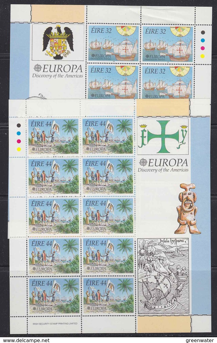 Europa Cept 1992 Ireland  2v  Sheetlets ** Mnh (F7462) - 1992