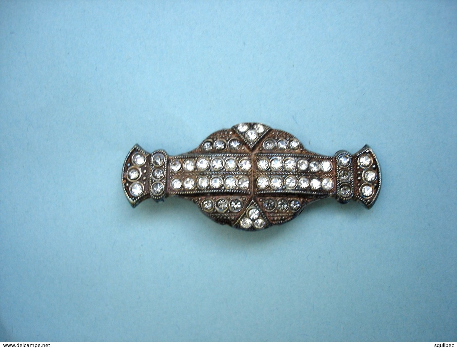 BROCHE ANCIENNE Avec Strass Argentée - Bagues