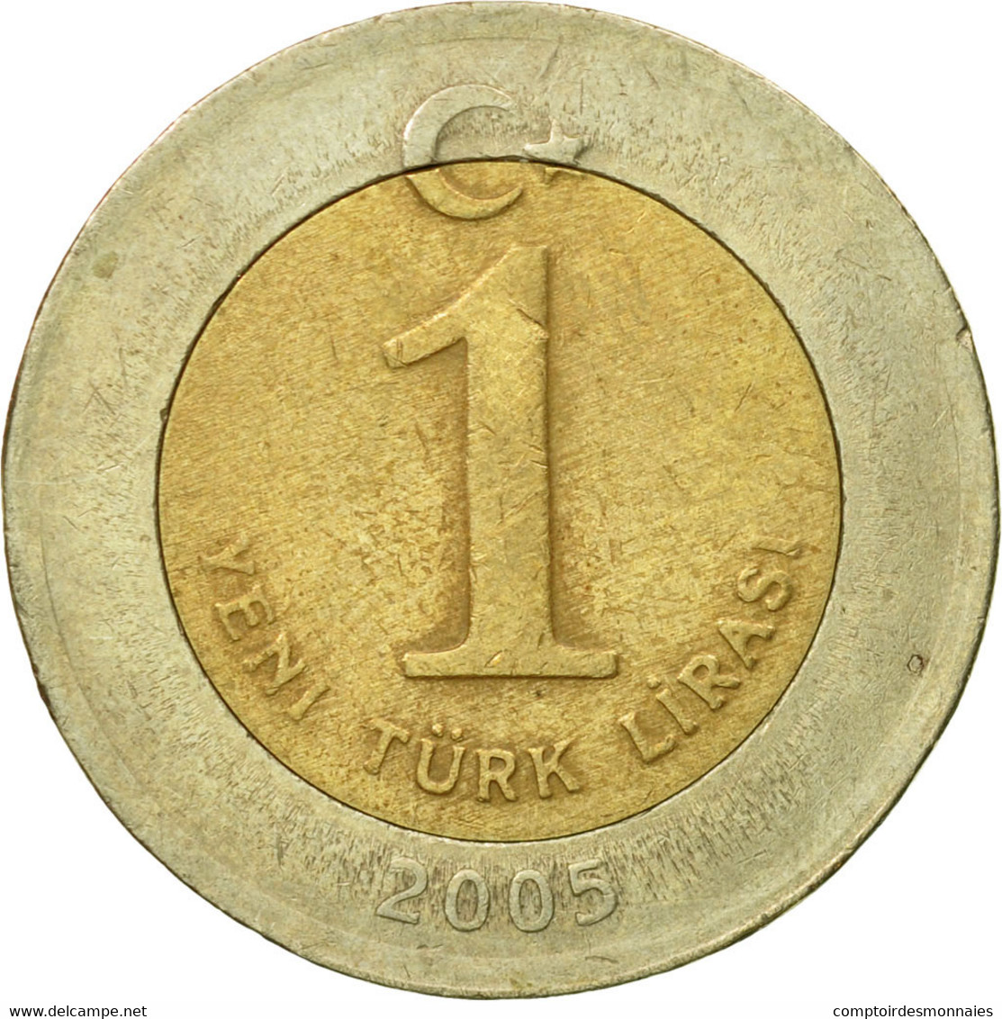 Monnaie, Turquie, New Lira, 2005, Istanbul, TB, Bi-Metallic, KM:1169 - Turquie