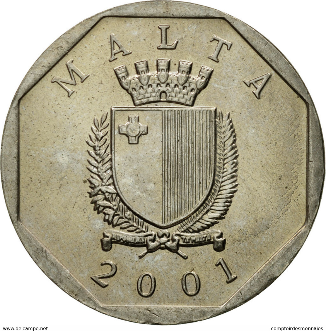 Monnaie, Malte, 50 Cents, 2001, British Royal Mint, TTB, Copper-nickel, KM:98 - Malte