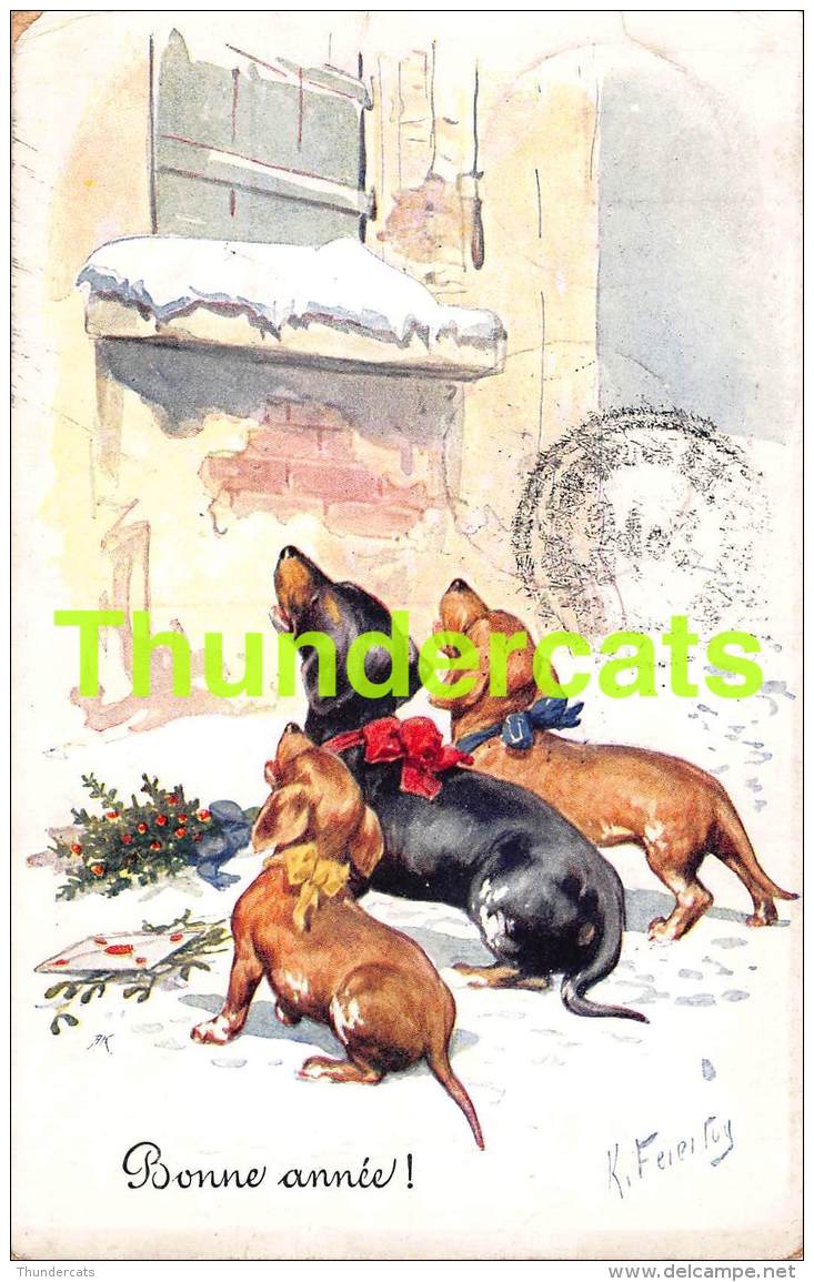 CPA  ILLUSTRATEUR KARL FEIERTAG ARTIST SIGNED CHIEN DOG TECKEL DACKEL DACHSHUND - Feiertag, Karl