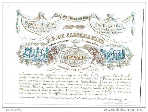 Aux Lunettes D'Or F.E. De Caesemaeker Successeur De Son Père Opticien - Lunettier à L'Instan De Londres Et De Paris - Autres & Non Classés