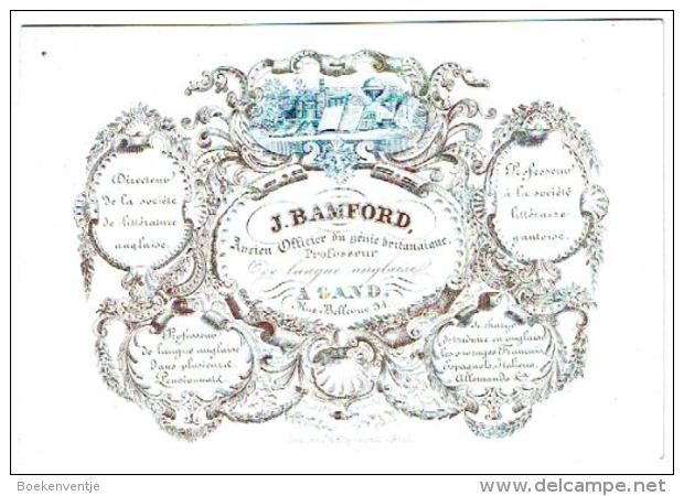 J. Bamford Rue Bellevue 34 à Gand - Ancien Officier Du Genie Britanaique, De Langue Anglaise - Directeur De La Société D - Autres & Non Classés