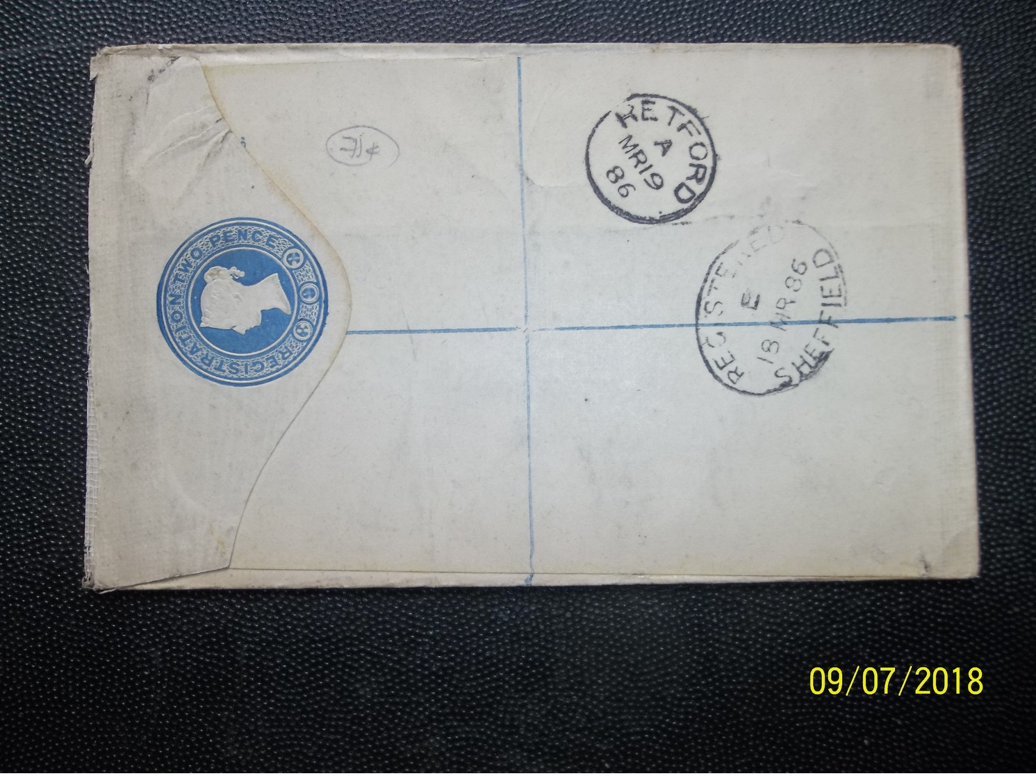 Great Britain:: 1886 Registered Postal Envelope To Ketford (#BH6) - Stamped Stationery, Airletters & Aerogrammes