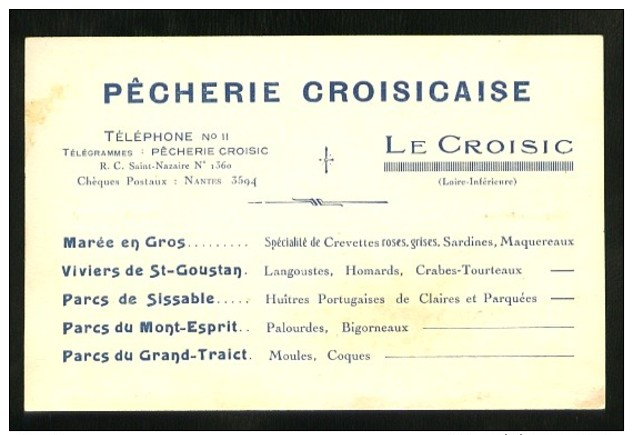 LE CROISIC - Pêcherie Croisicaise - Parcs Du Mont-Esprit Et Du Grand Traict - Carte Publicitaire Animée - Le Croisic