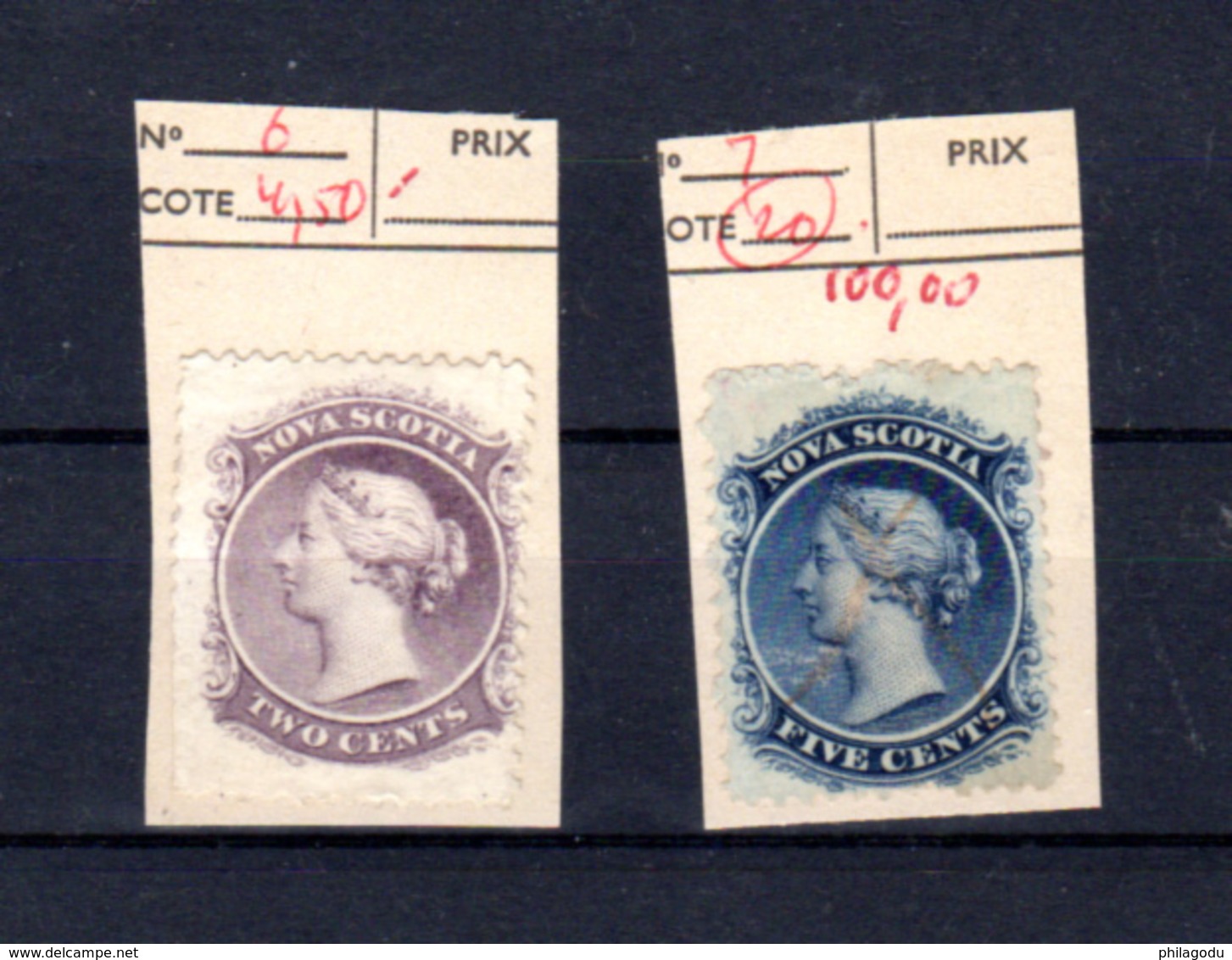 1860,  Nouvelle-Ecosse, Reine Victoria, 6 / 7 Sans Gomme  Cote 556 €, - Ungebraucht