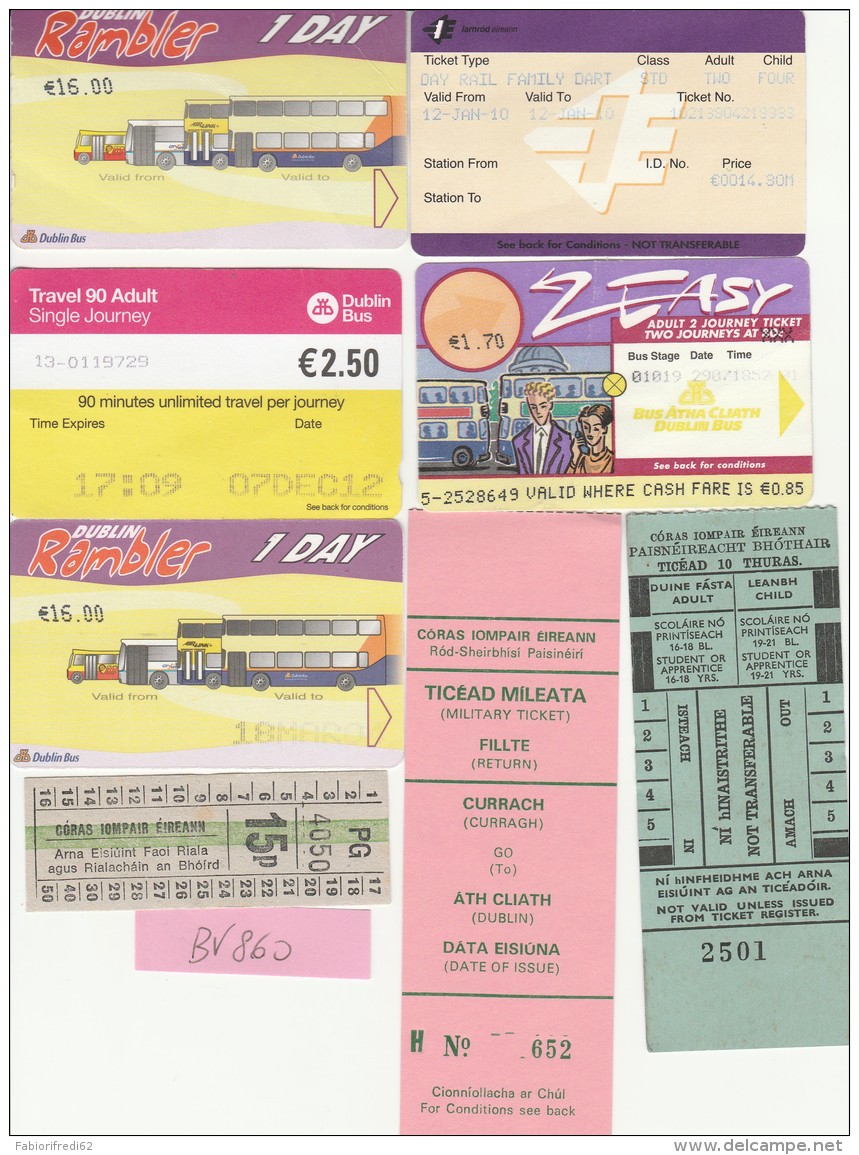 LOTTO 8 BIGLIETTI TRASPORTO IRLANDA (BV860 - Europa