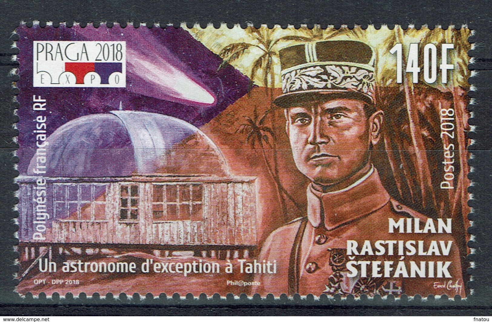 French Polynesia, Milan Rastilav Stephanik, 2018, MNH VF - Nuevos