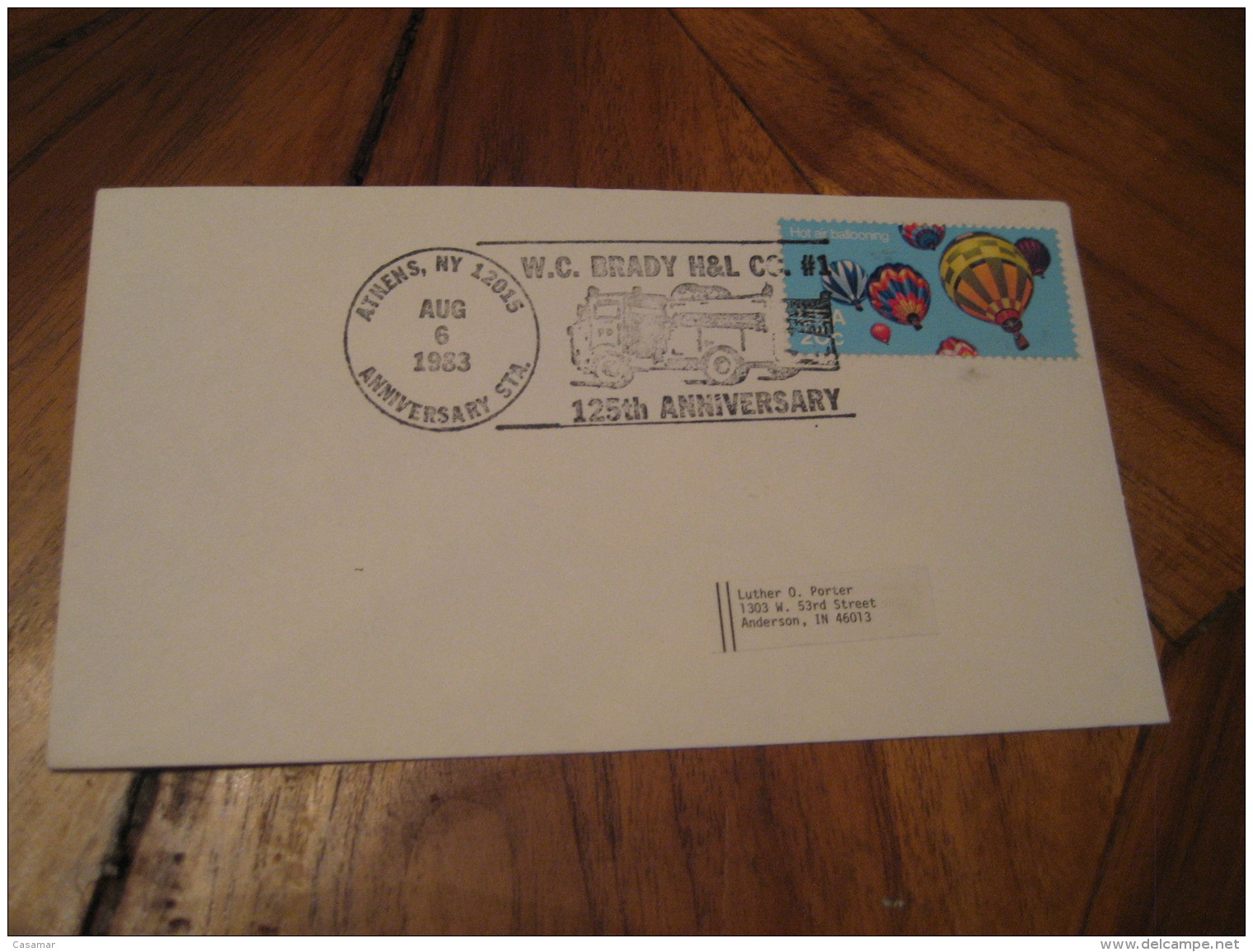 W.C. Brady H&amp;L CO. ATHENS 1983 Cancel Cover USA Truck Van Lorry Camion Auto Car - Trucks