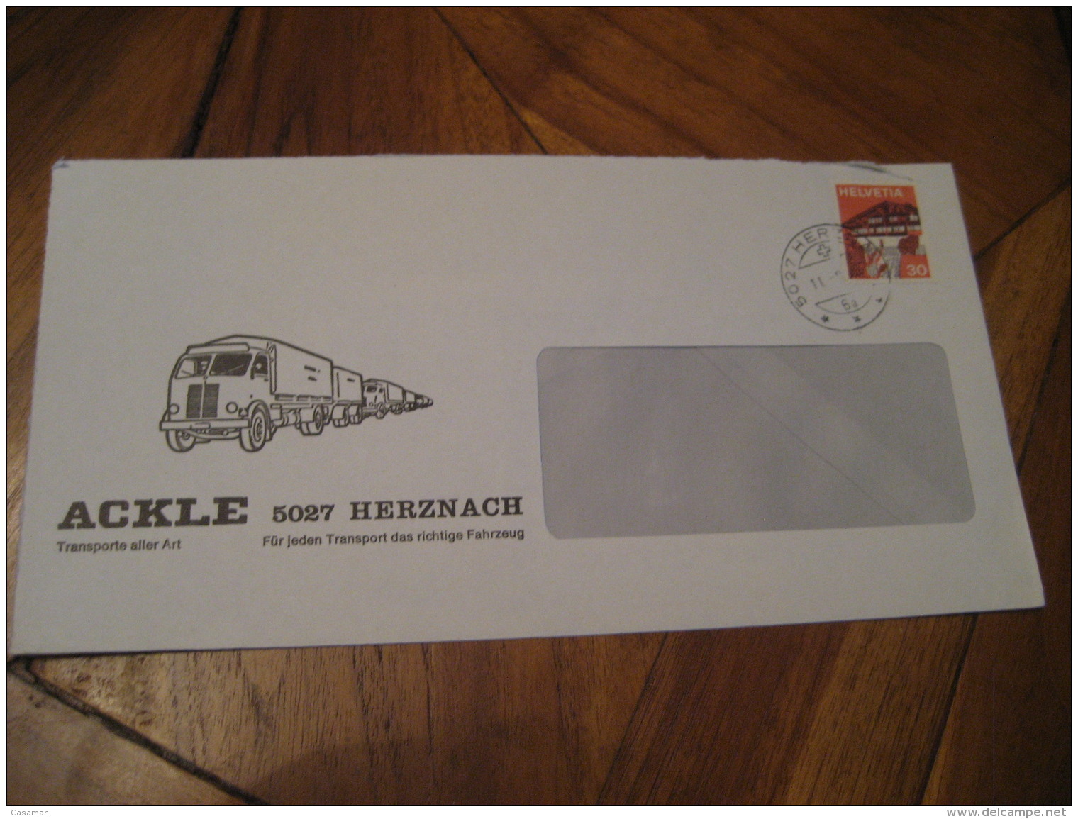 Ackle HERZNACH 1973 Corner Cover SWITZERLAND Truck Van Lorry Camion Auto Car - Trucks