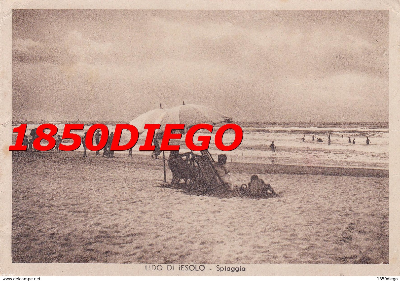 LIDO DI JESOLO - SPIAGGIA F/GRANDE  VIAGGIATA 1947 ANIMATA - Venezia (Venice)