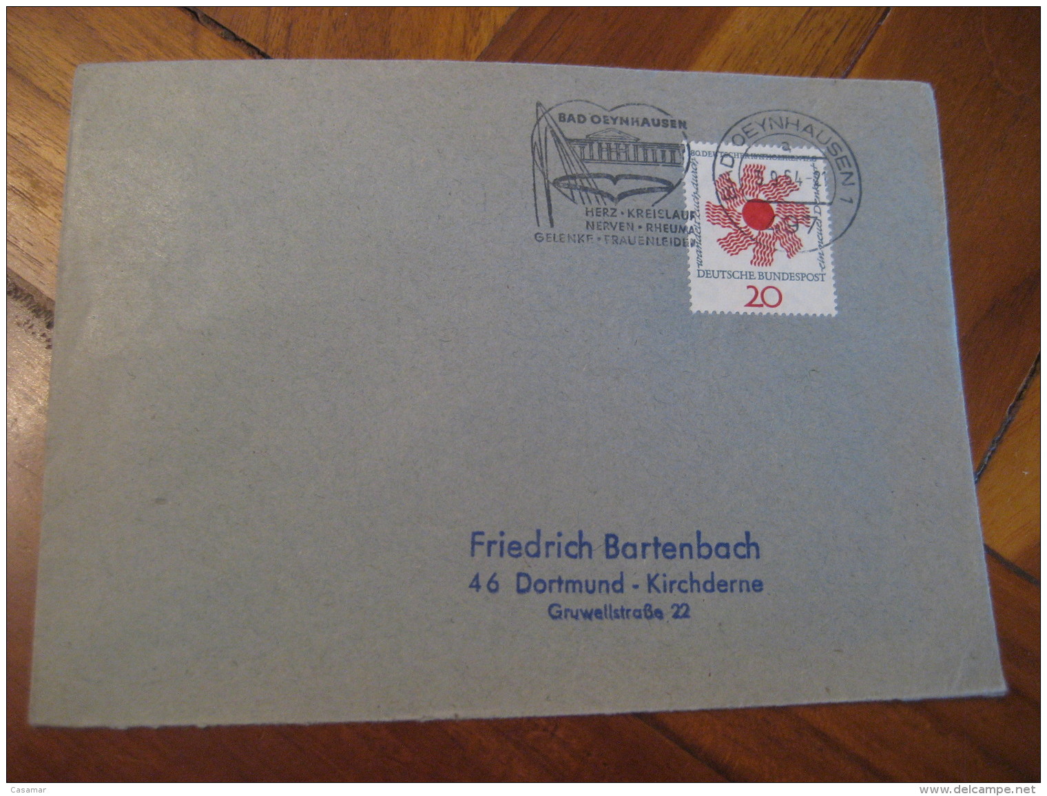 Nerven Rheuma BAD OEYNHAUSEN 1964 Cancel Cover GERMANY Hydrotherapy Spa Thermal Health Sante Thermalisme - Bäderwesen