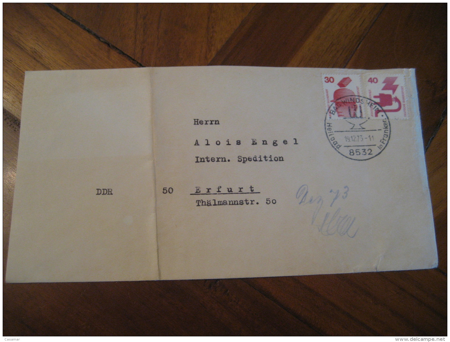 Heilbad BAD WINDSHEIM 1973 Cancel Cover GERMANY Hydrotherapy Spa Thermal Health Sante Thermalisme - Bäderwesen