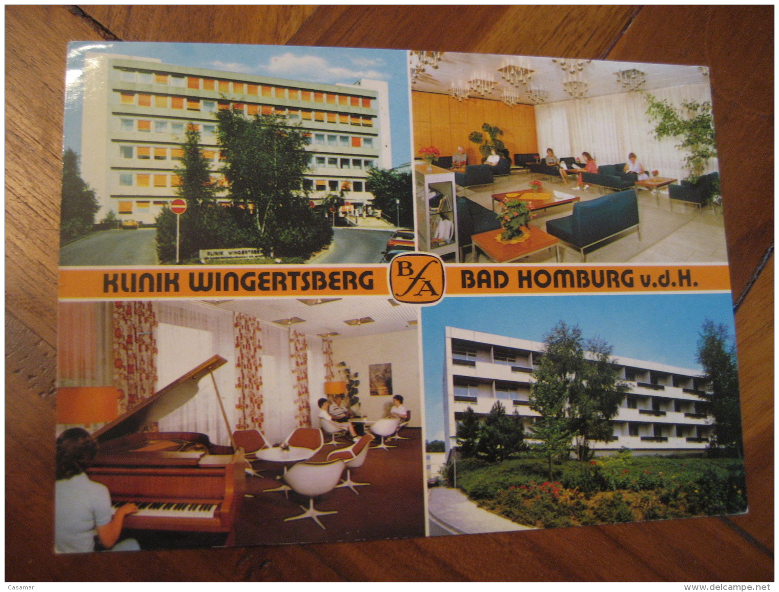BAD HOMBURG 1980 Cancel KLINIK WINGERTSBERG Post Card GERMANY Hydrotherapy Spa Thermal Health Sante Thermalisme - Termalismo
