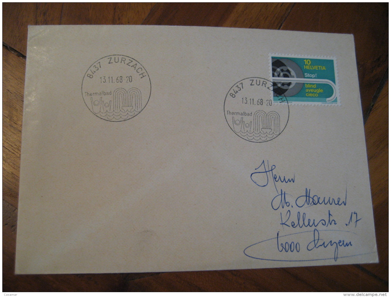 Thermalbad ZURZACH 1968 Cancel Cover SWITZERLAND Hydrotherapy Spa Thermal Health Sante Thermalisme - Bäderwesen