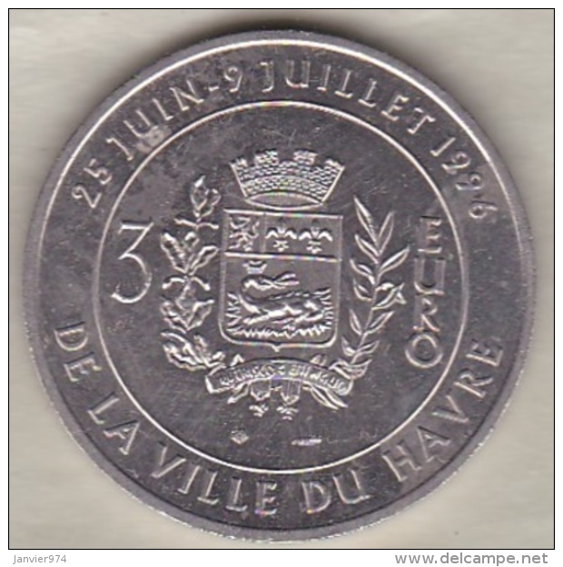 3 Euro De La Ville Du Havre. Pont De Normandie 1996 - Euros Des Villes