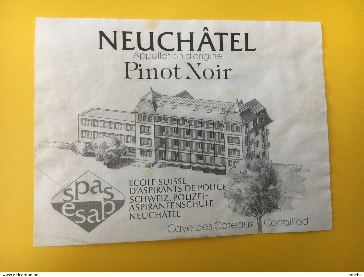 8847 - Ecole Suisse D'aspirants De Police Neuchâtel Pinot Noir Cave Des Côteaux Cortaillod - Autres & Non Classés