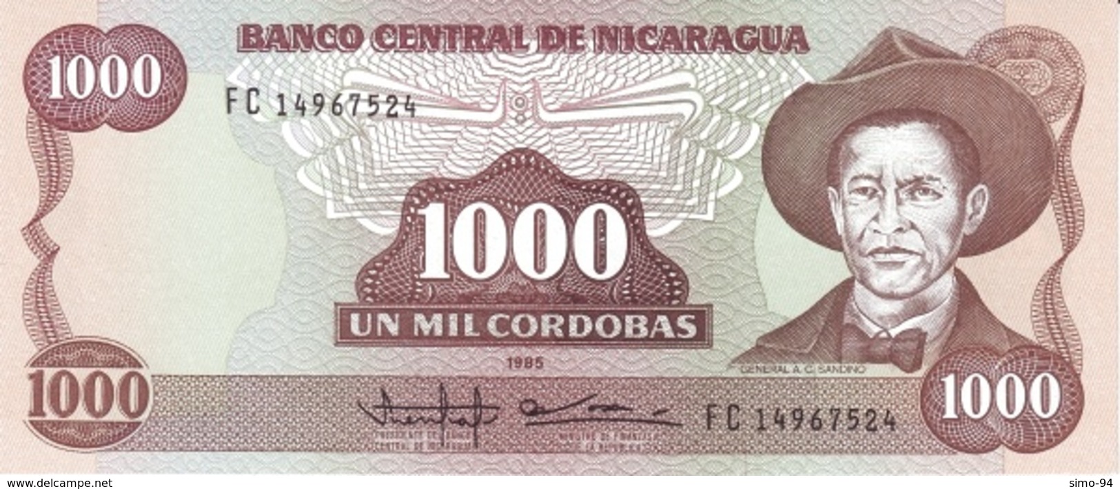 Nicaragua P.156 1000  Cordobas 1985 Unc - Nicaragua