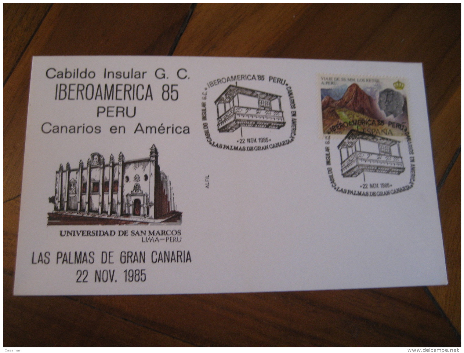 Universidad De San Marcos Lima PERU Las Palmas De Gran Canaria Canrias 19685 Cancel Cover SPAIN Colon Columbus - Pérou