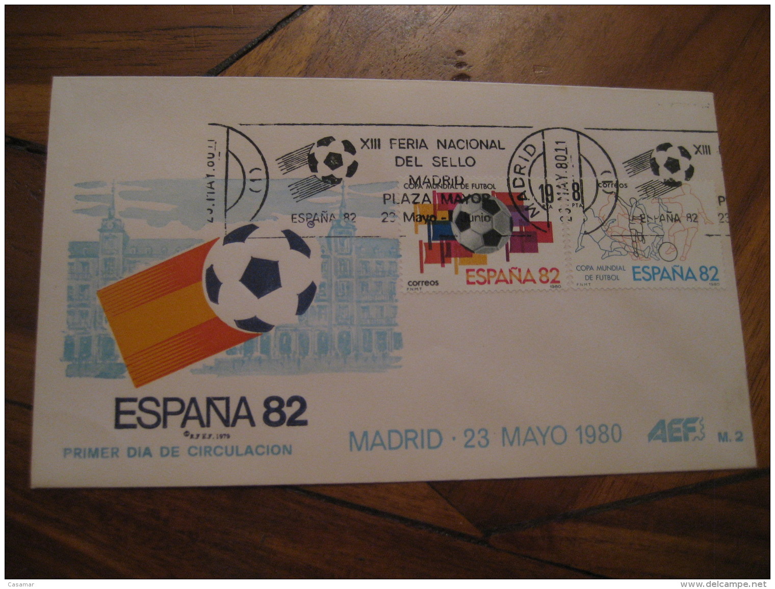 MADRID 1980 FDC Rodillo Cancel Cover SPAIN Football 1982 World Cup Championship Futbol Football - Lettres & Documents