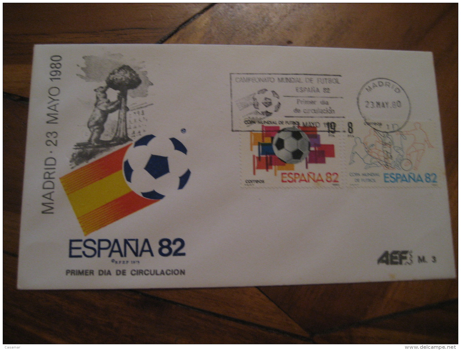 MADRID 1980 Bear FDC Cancel Cover SPAIN Football 1982 World Cup Championship Futbol Football - Lettres & Documents