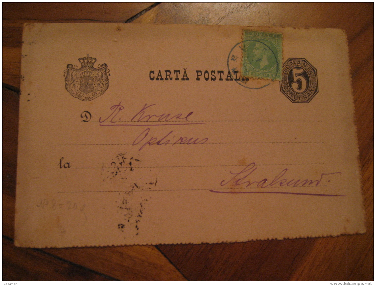 1888 ? Stamp On  Postal Stationery Card ROMANIA - Briefe U. Dokumente