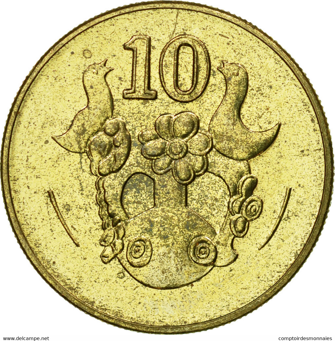 Monnaie, Chypre, 10 Cents, 2002, TTB, Nickel-brass, KM:56.3 - Chypre