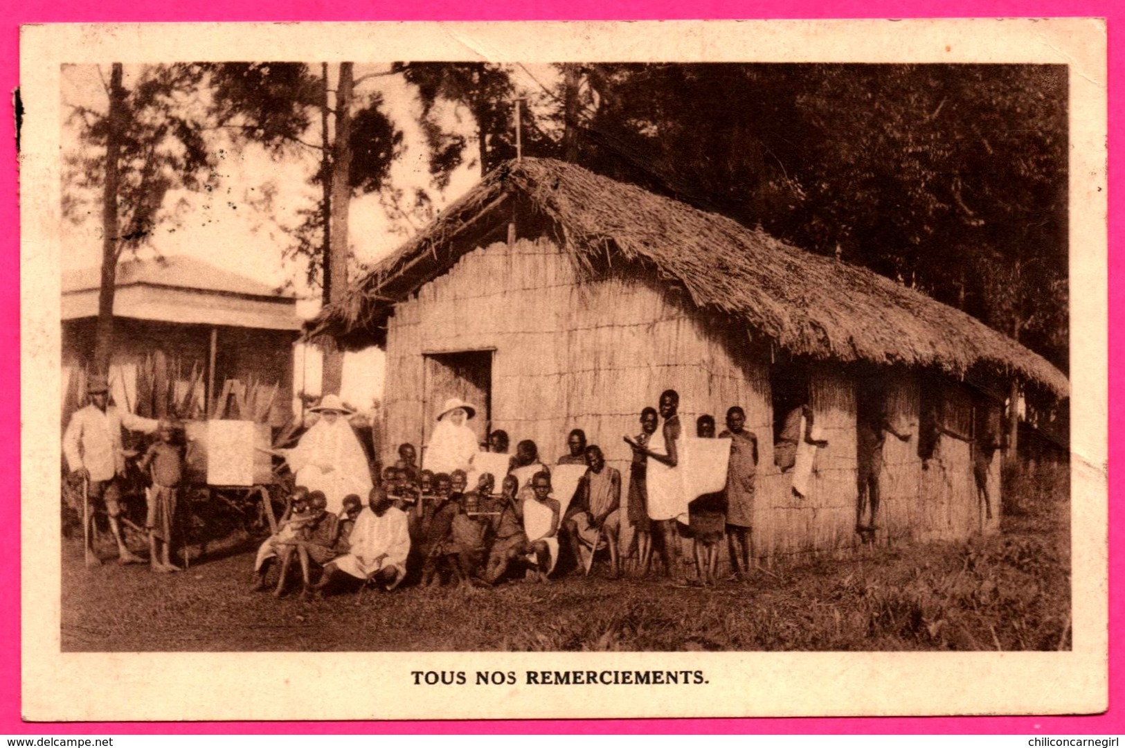 Tous Nos Remerciements - Afrique Equatoriale Mangu - Ecole Sainte Famille - Enfants - 1935 - Oeuvre Des Missionnaires - Ruanda- Urundi