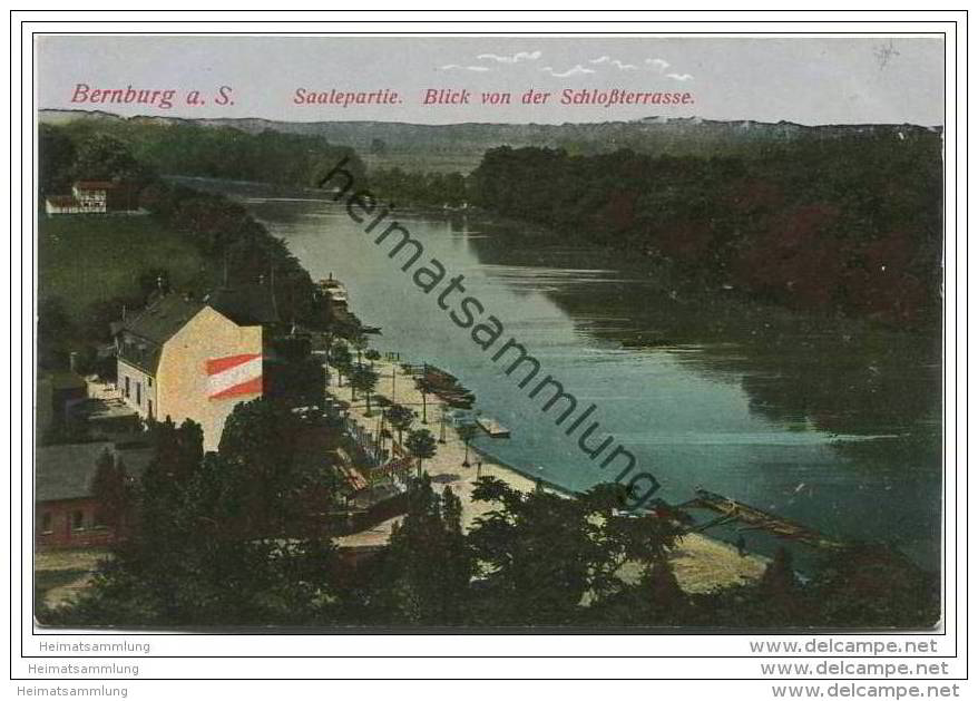 Bernburg - Saalepartie - Blick Von Der Schlossterrasse - Rückseite Beschrieben 1916 - Bernburg (Saale)