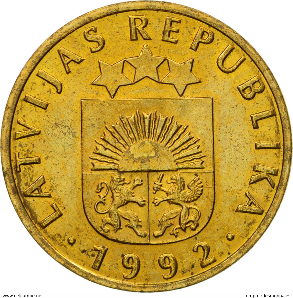 Monnaie, Latvia, 10 Santimu, 1992, TTB, Nickel-brass, KM:17 - Latvia